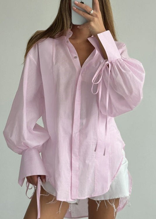 ZEYA - Celeste Oversized Ribbon - Tie Puff Sleeve Shirt