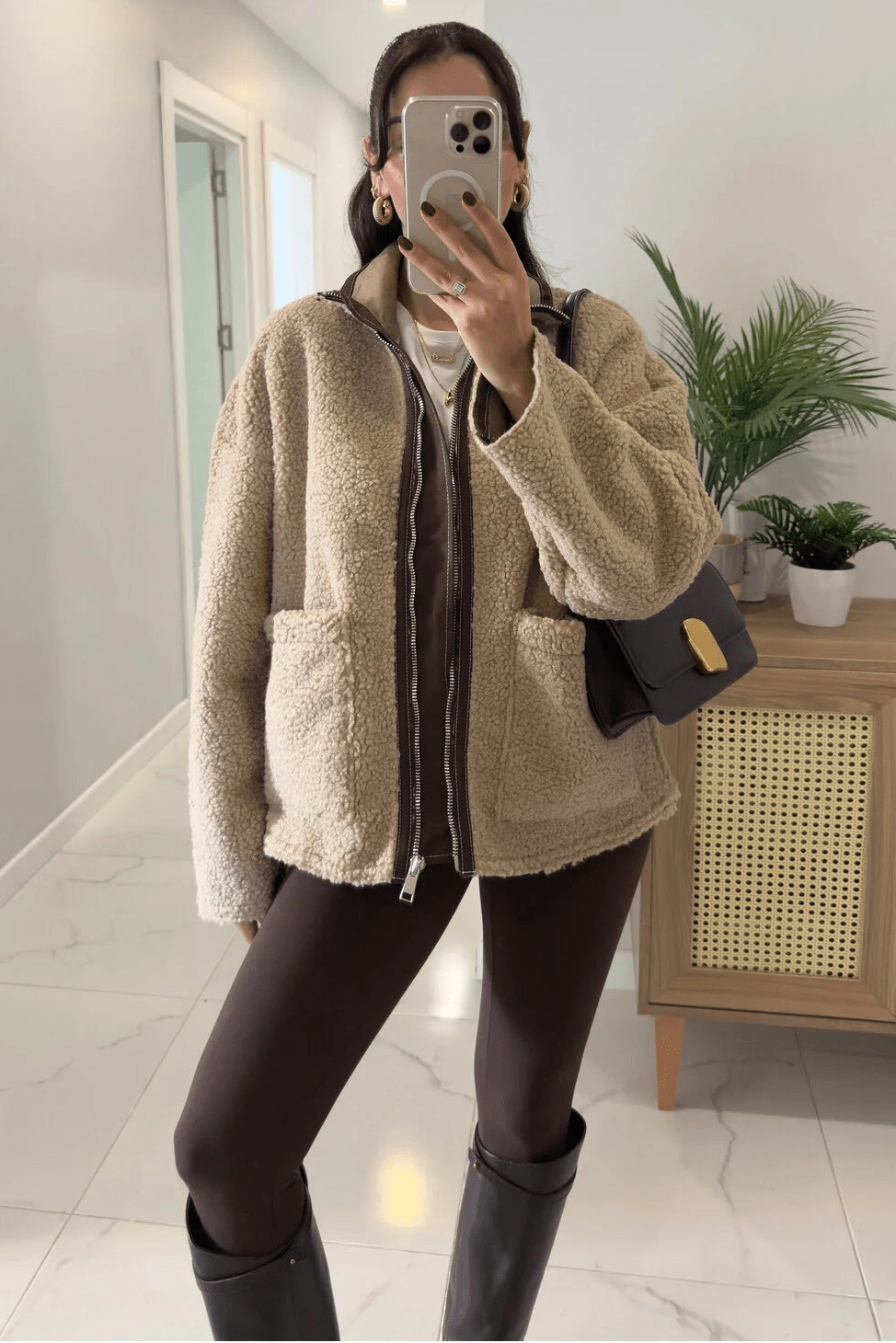 ZEYA - Clara Stand Collar Faux Fur Jacket