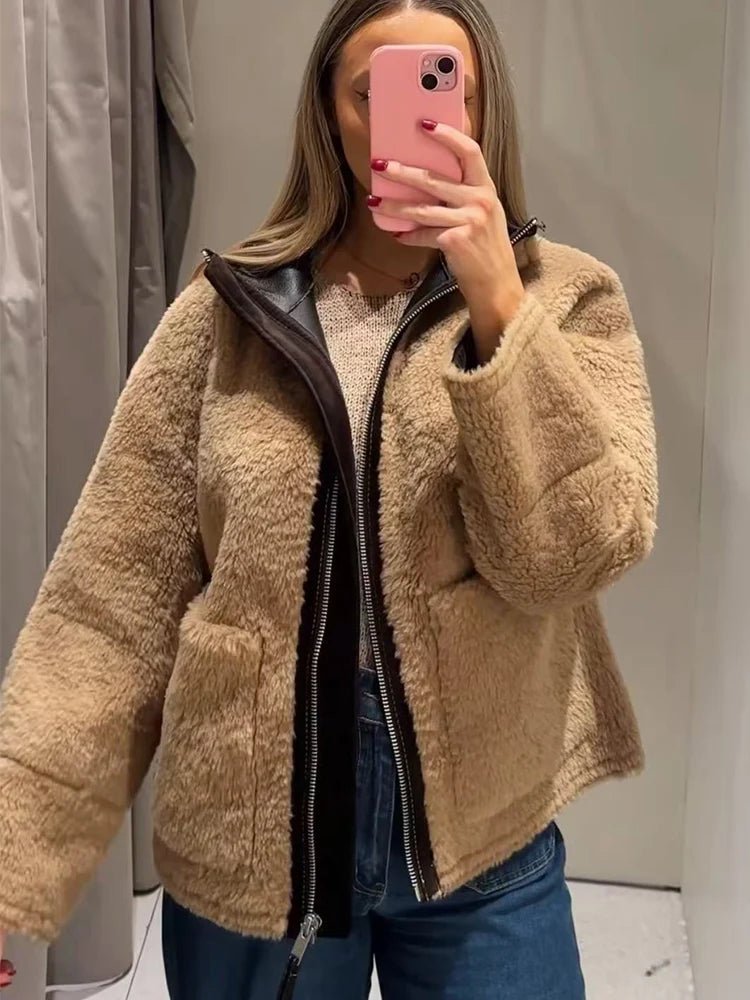 ZEYA - Clara Stand Collar Faux Fur Jacket