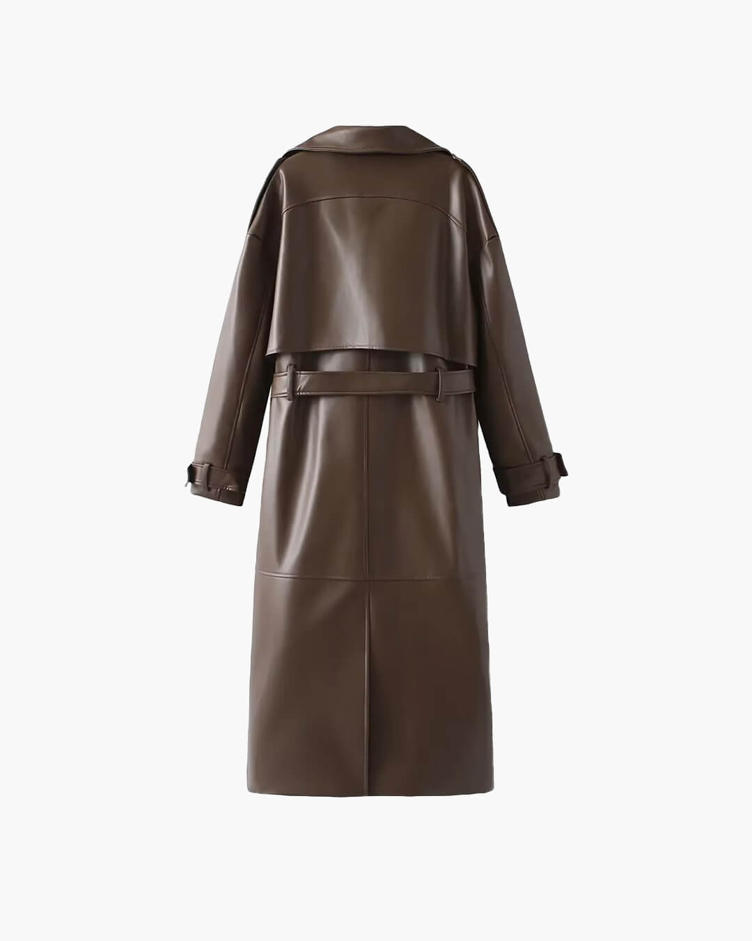 ZEYA - Connie Faux Leather Maxi Trench Coat