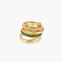 Anello impilato Dana smeraldo con strass