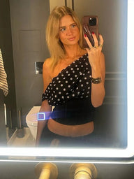 Top a Pois con Collo Asimmetrico Deana