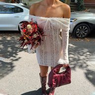 Delphine vestito corto scollato sulle spalle