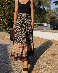Maricar gonna midi boho a stampa swing