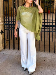 Top Effie a mantella lavorato a maglia