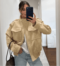 Elisse Bomber in Pelle Scamosciata