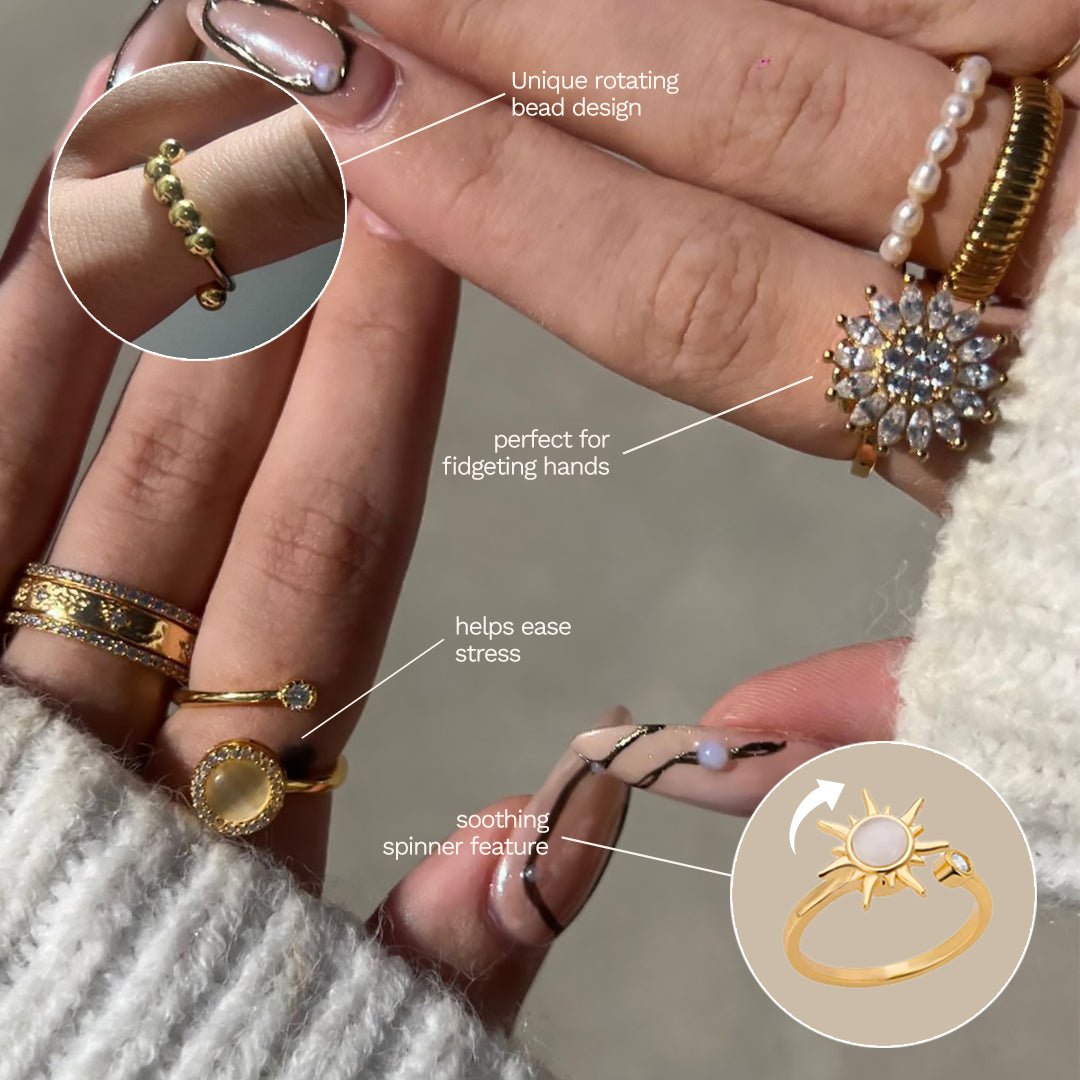 ZEYA - Eliz Anxiety Spinner Ring Set