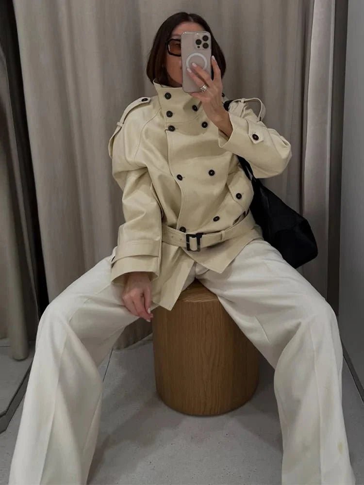 ZEYA - Ella Tailored Stand Collar Trench Coat