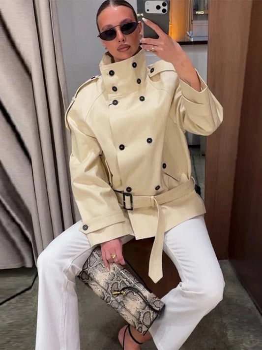 ZEYA - Ella Tailored Stand Collar Trench Coat