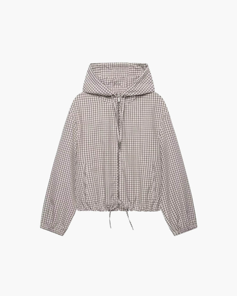 ZEYA - Ellie Plaid Cropped Hooded Jacket