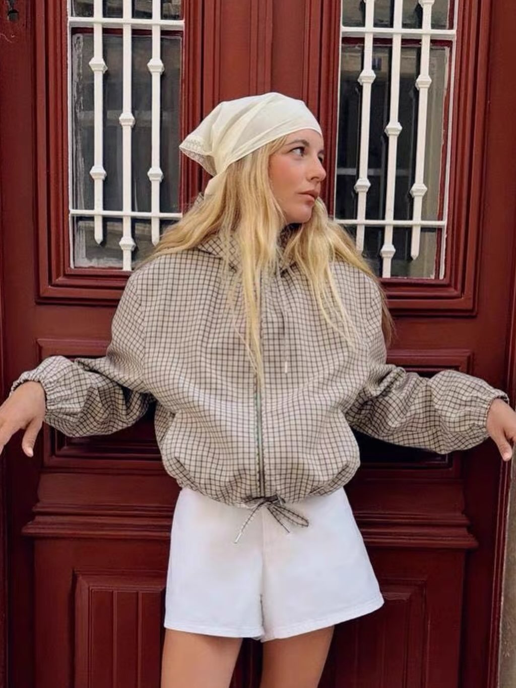 ZEYA - Ellie Plaid Cropped Hooded Jacket