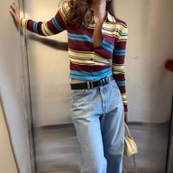 Cardigan lavorato a maglia a righe Ellie