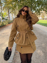 Set giacca con collo alto e skort Emily
