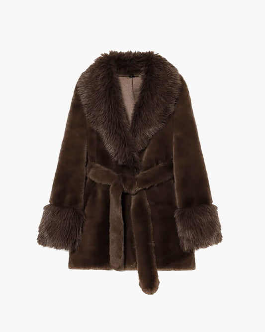 ZEYA - Eva Belted Faux Fur Coat