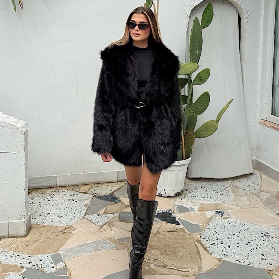ZEYA - Feliz Faux Fur Coat with Belt