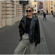 Gaea Giacca Biker in Ecopelle