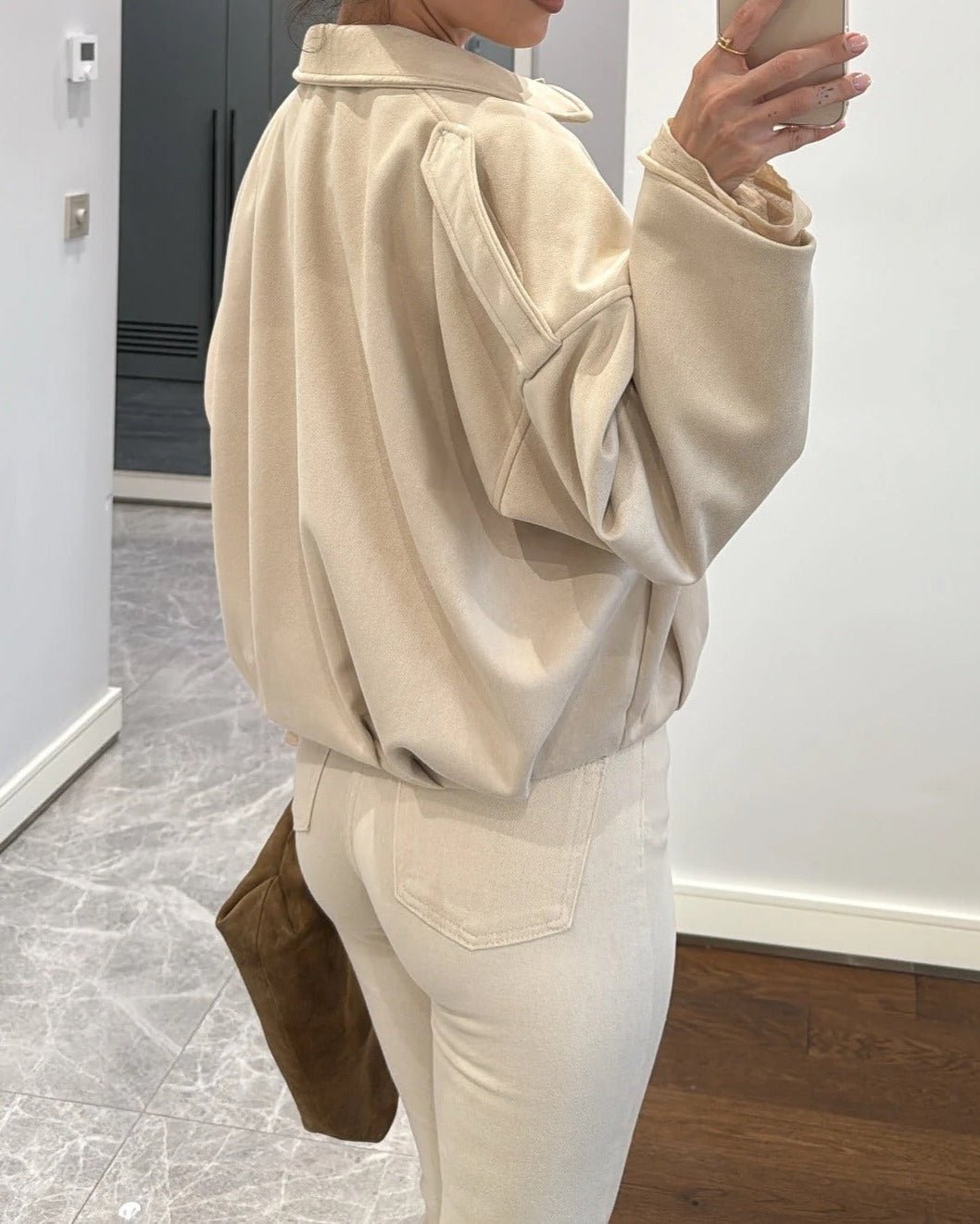 ZEYA - Helen Faux Suede Bomber Jacket