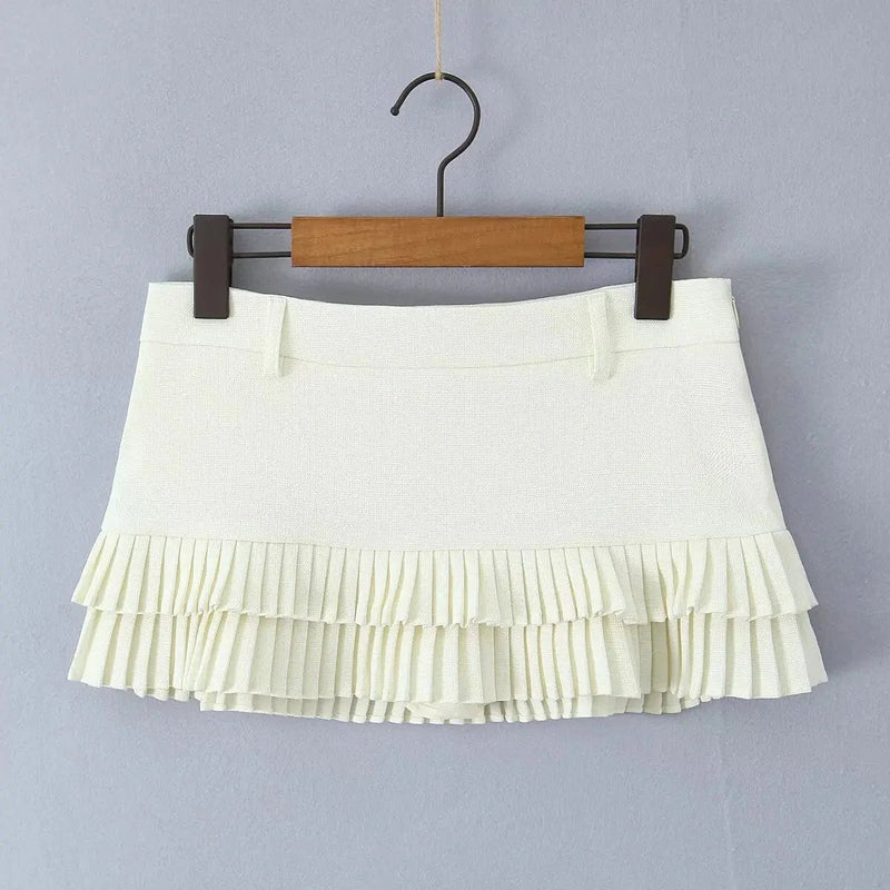 ZEYA - Heloise Low-Waist Pleated Mini Skirt