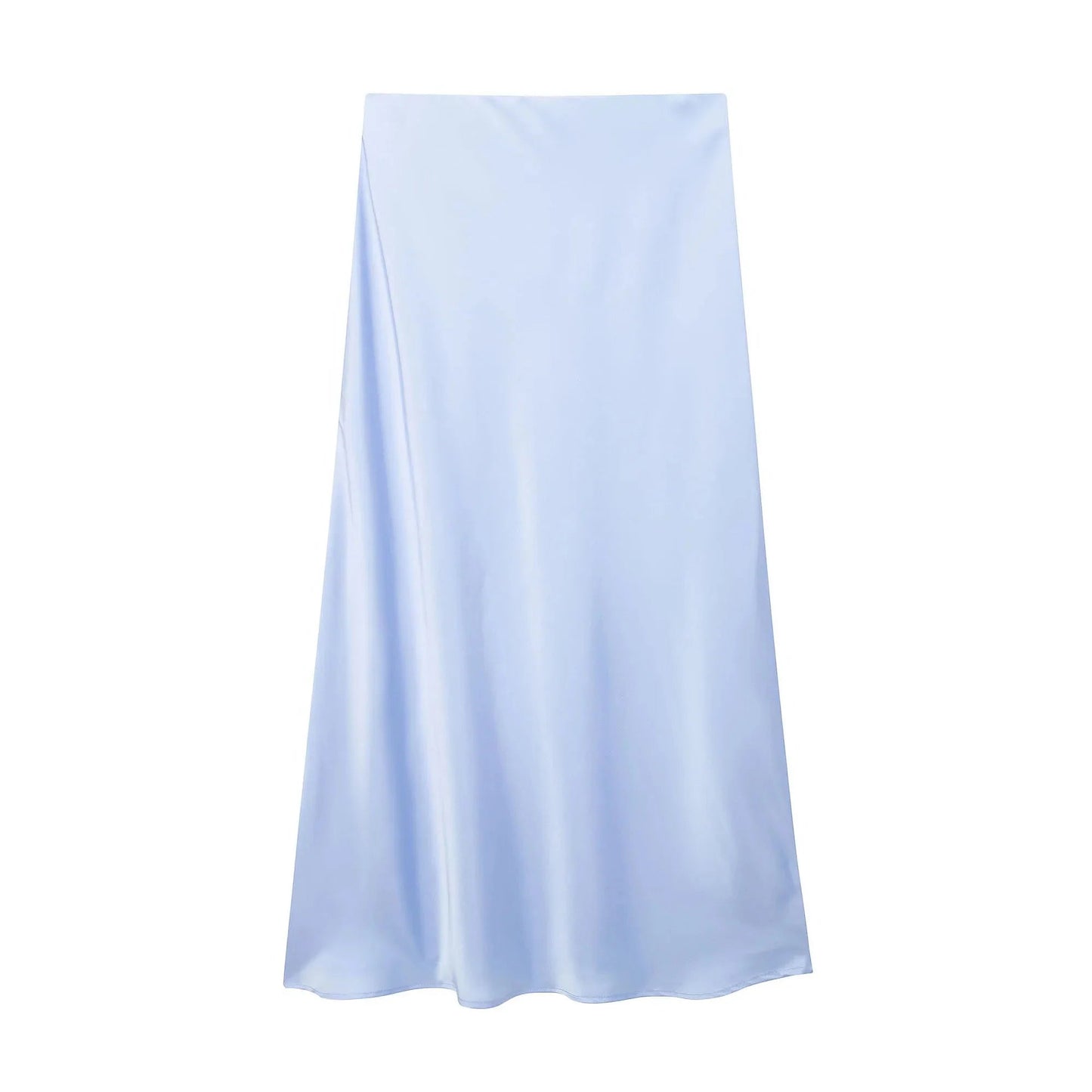 ZEYA - Hilde High Waist Black Satin Midi Skirt
