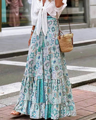 Gonna svasata boho con volant Imara