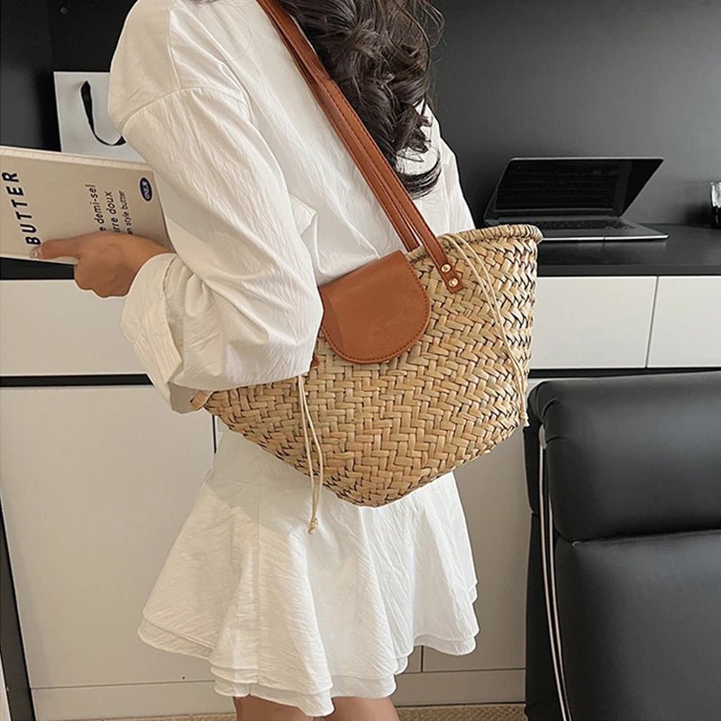 ZEYA - Ingela Woven Rattan Shoulder Bag