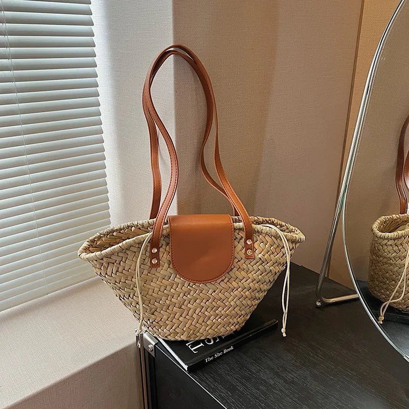 ZEYA - Ingela Woven Rattan Shoulder Bag