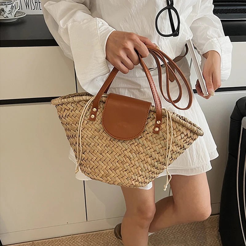 ZEYA - Ingela Woven Rattan Shoulder Bag