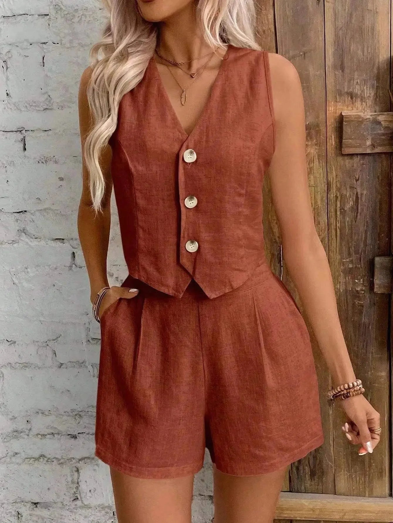 ZEYA - Iris Cotton Linen Two-Piece Set