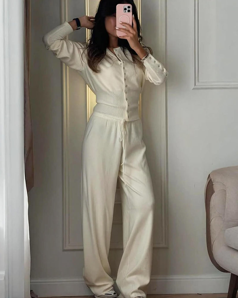 ZEYA - Jade Knitted Cardigan and Trousers Set