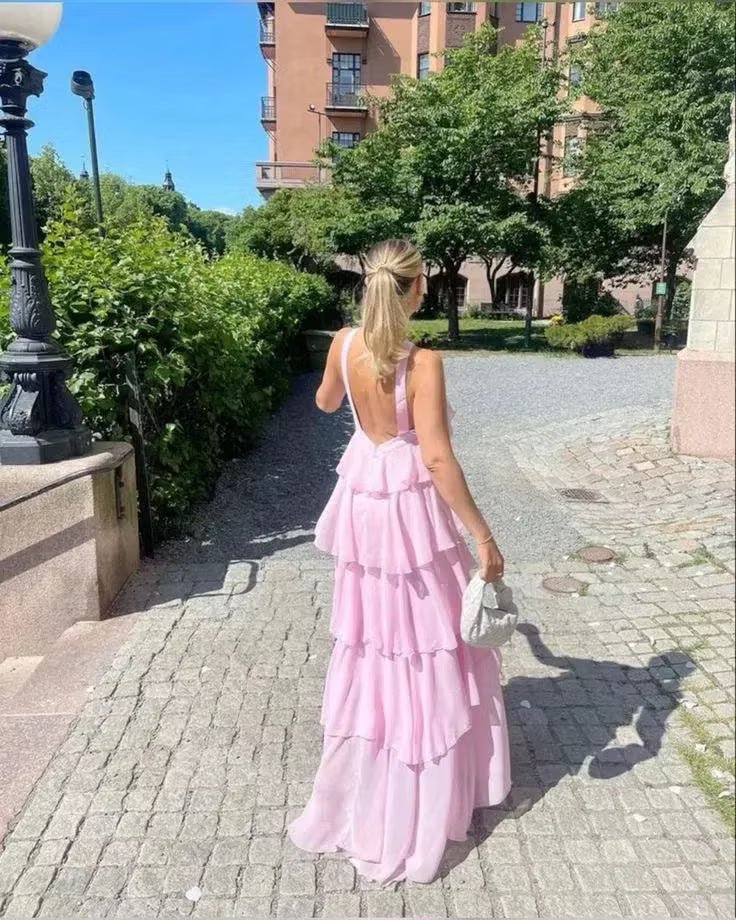 ZEYA - Jasmine Ruffle Backless Maxi Dress