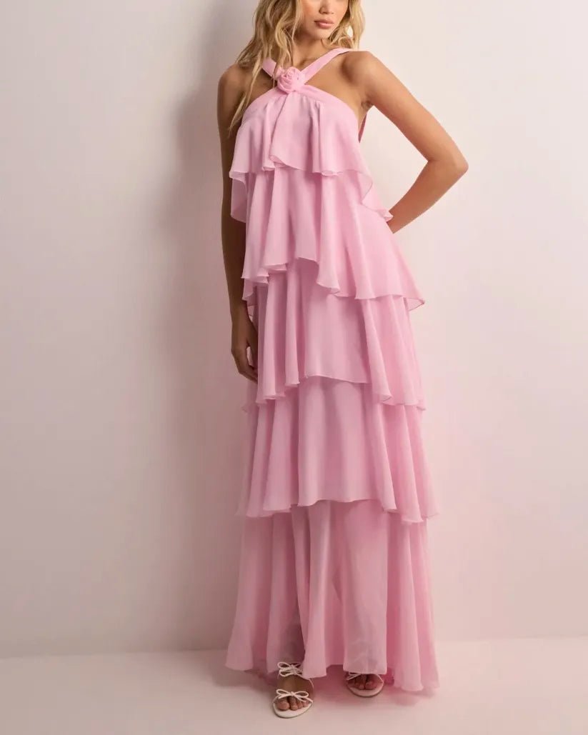 ZEYA - Jasmine Ruffle Backless Maxi Dress