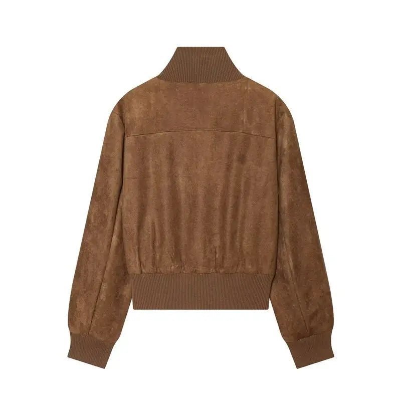 ZEYA - Jean Faux Suede Bomber Jacket