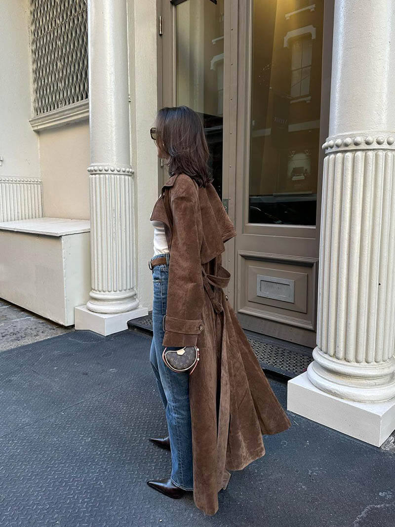 ZEYA - Jenna Faux Suede Trenchcoat