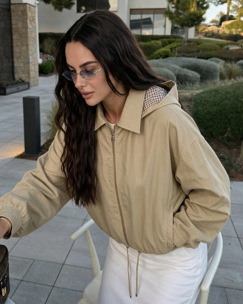 ZEYA - Jenny Drawstring Hooded Zip Jacket