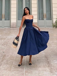 Jessica Abito Midi Senza Maniche con Bretelle
