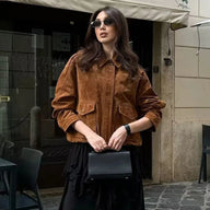 Giacca Bomber in Pelle Scamosciata Kayla