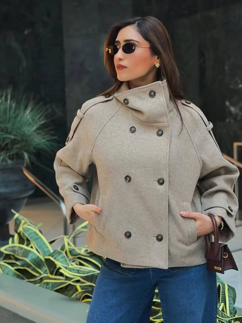 ZEYA - Kelly Stand Collar Oversized Coat