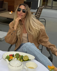Kesha Giacca in Suede con Revers