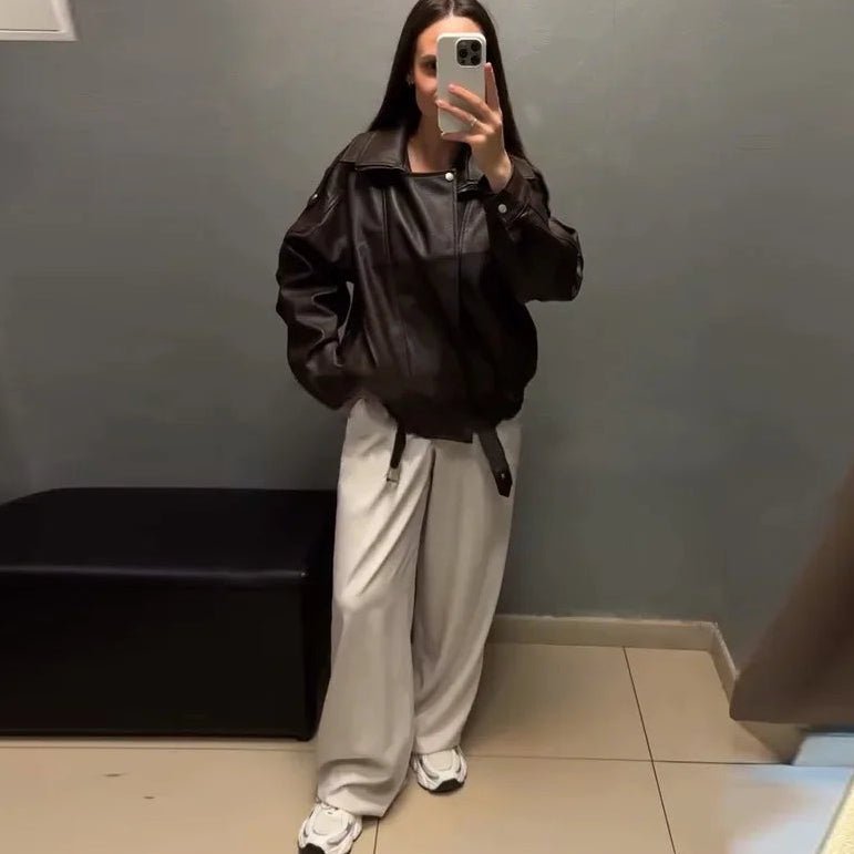 ZEYA - Kira Belted Leather Jacket