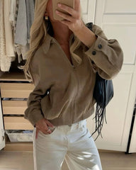Giacca Bomber in Suede Krista