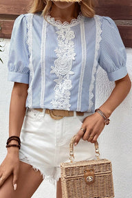 Lara Blusa Ricamata a Fiori
