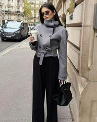 Lara trench corto collo alla coreana