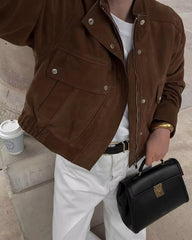 Giacca Bomber in Microfibra scamosciata Laura