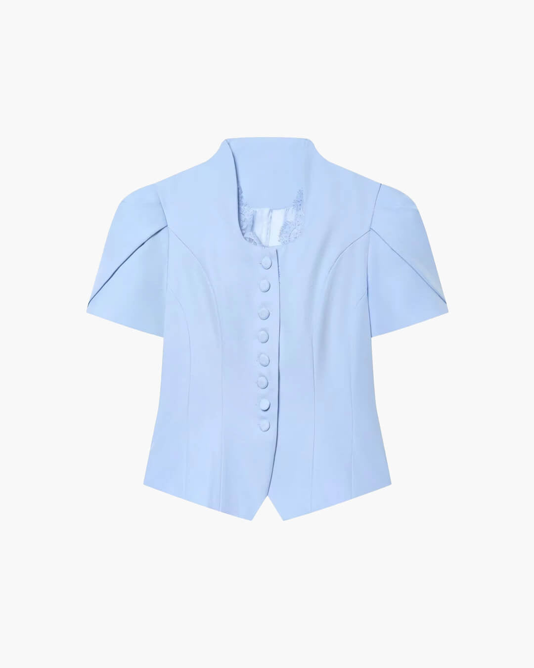 ZEYA - Leah Button Front Stand Collar Top