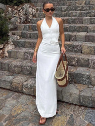 Lianne Set Gonna Maxi con Allacciatura al Collo
