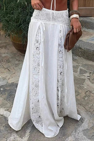 Gonna maxi boho Lilith in pizzo patchwork