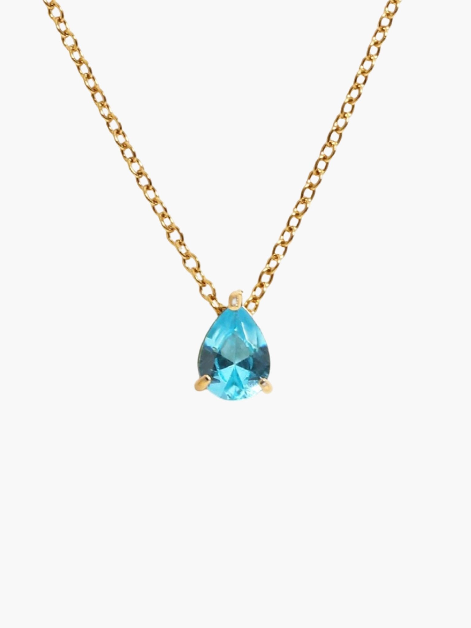 ZEYA - Lilith Necklace - Teardrop Pendant with Birthstone Zirconia Stones for Women
