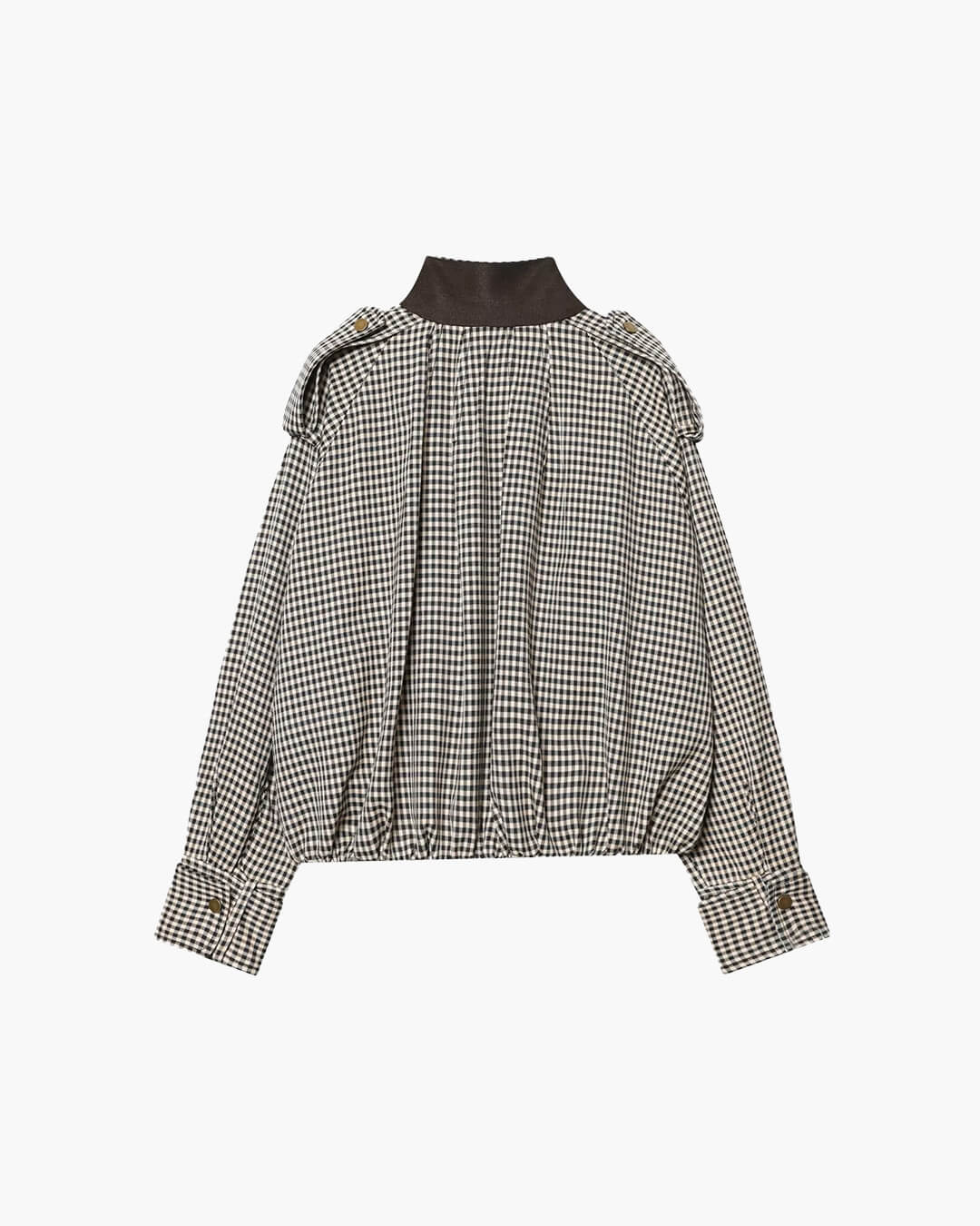 ZEYA - Lisa High Neck Checked Bomber Jacket