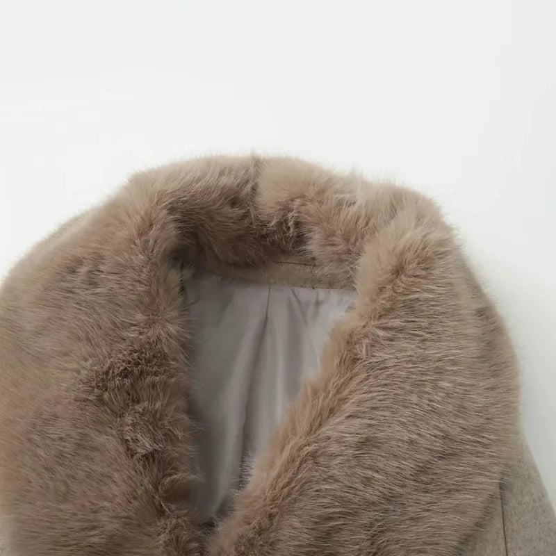 ZEYA - Lola Faux Fur Collar Maxi Coat