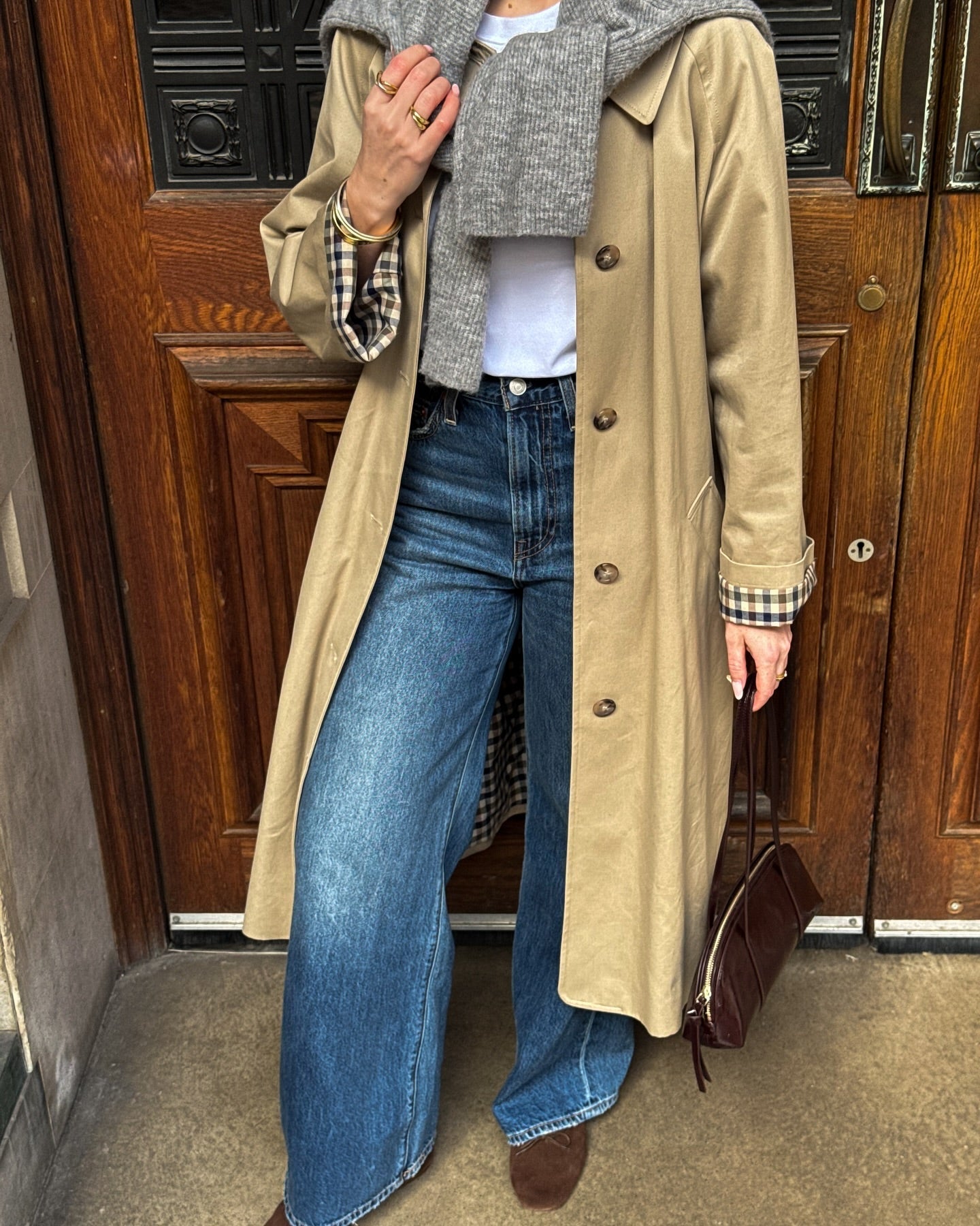ZEYA - Lucy Check-Accent Trench Coat